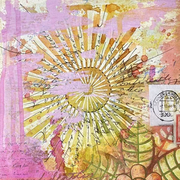 Take That Big Step - Original Art Signed Artwork Mixed Media Painting 9”x12”